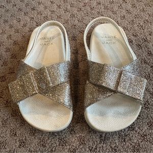 Janie & Jack Glitter Bow Pool Slides Girls Size 8
